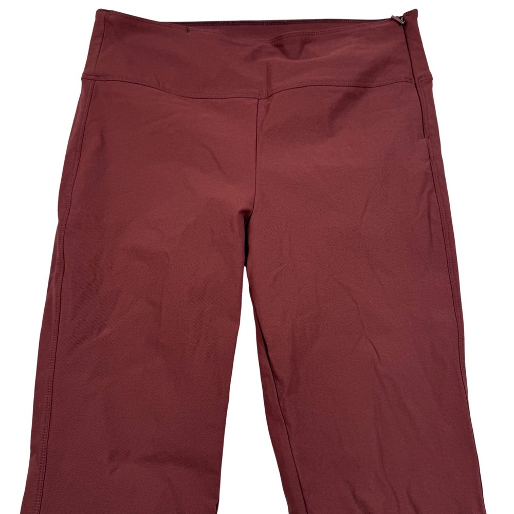 Athleta Wander Slim Ankle Pant Womens 8 Burgundy Red Side Zip Stretch 486209